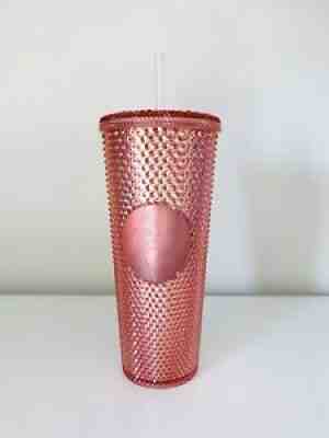 Rare Starbucks Rose Gold Studded Cold Cup Tumbler Venti 24oz Spike Hologram  2019