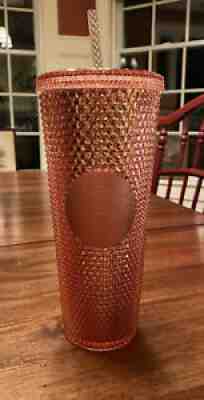 Rare Starbucks Rose Gold Studded Cold Cup Tumbler Venti 24oz Spike Hologram  2019