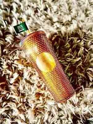 Starbucks 2021 50 YEAR Anniversary Golden Copper STUDDED Venti Tumbler Cup 24oz - Sold on eBay Mar 11, 2021 for $299.00