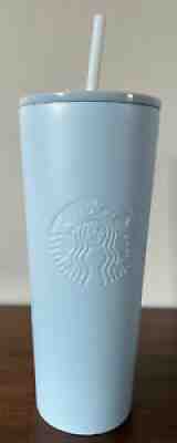 STARBUCKS MATTE BLUE stainless Steel Tumbler 24oz With Straw Used Condition - Sold on eBay May 12, 2021 for $260.00