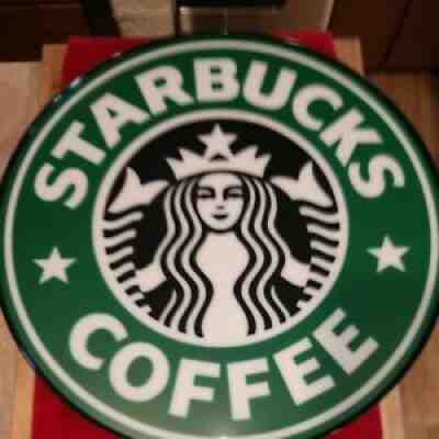 Starbucks Vintage Authentic Store Sign 18" Round signage light lighting NOS MINT - Sold on eBay Apr 18, 2021 for $399.99