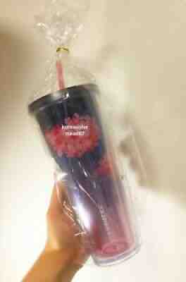 Starbucks Korea 2018 cherry blossom midnight gray pink cold cup straw crushed - Sold on eBay Mar 26, 2021 for $350.00