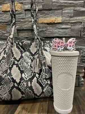 Starbucks Taiwan Matte Grey Studded Tumbler - Rare!! NWT & Anne Klein Snake Tote - Sold on eBay Apr 18, 2021 for $350.00