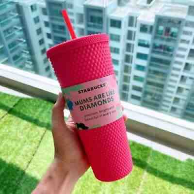 2021 RARE Starbucks Ruby Matt Pink Studded Malaysia Mother's Day NEW W SKU 24oz - Sold on eBay May 30, 2021 for $250.00