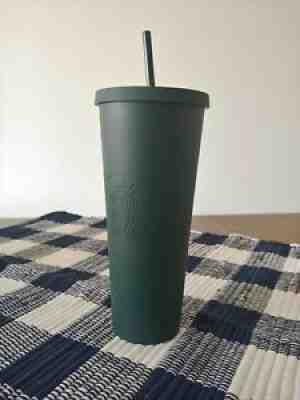 Starbucks Cold Cup Tumbler Venti 24 oz Soft Touch Matte Army Hunter Green  RARE