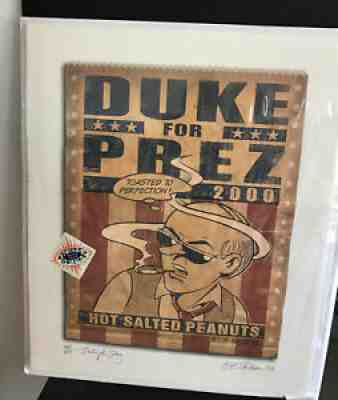 Doonesbury Starbucks Duke For Prez Poster Limited Ed Signed Garry Trudeau 2000