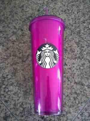 STARBUCKS RARE HTF PINK FUCHSIA MAGENTA TUMBLER WITH BLACK AND WHITE LOGO 24 OZ - Sold on eBay Jul 19, 2021 for $250.00