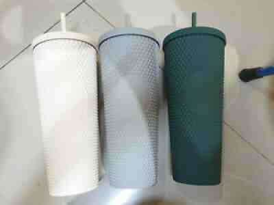 [STARBUCKS TUMBLER] STUDDED Packages Glitter, White Green Grey