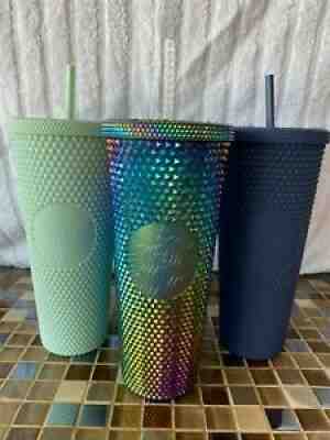 Starbucks Studded tumblers: Navy Mint Oilslick (Lot of 3) - Sold on eBay Jul 17, 2021 for $375.00