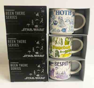 Set of 3 Disney Star Wars Starbucks Been There 2020 Mugs Hoth Bespin Dagobah NEW