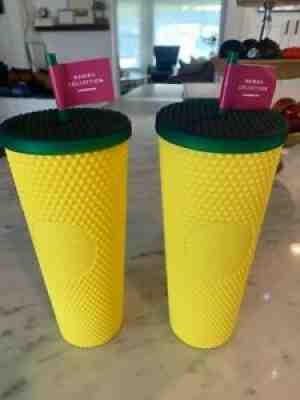 ð? 2 NEW Starbucks Hawaii Exclusive Pineapple Matte Studded Tumbler Cups 24oz - Sold on eBay Aug 19, 2021 for $60.00