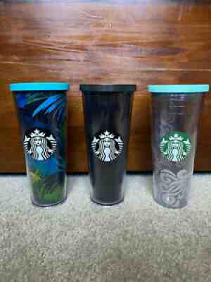 2016 Starbucks Lot Of 3 HAWAII 24 OZ PALMS VENTI TUMBLER COFFEE CUP COLD MUGS - Sold on eBay Aug 04, 2021 for $39.99
