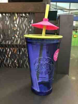 NEW! (1) Starbucks Hawaii Exclusive Pink Umbrella Yellow/Purple Tumbler 16OZ - Sold on eBay Aug 10, 2021 for $39.95