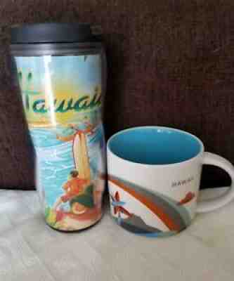 STARBUCKS HAWAII CERAMIC Y A H MUG 2014 & HAWAII TRAVEL TUMBLER W/ LID 2004 - Sold on eBay Aug 20, 2021 for $38.00