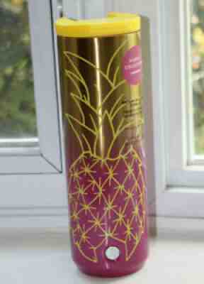 NEW Starbucks Hawaii Exclusive Pink Gold Pineapple Vacuum Tumbler Hot Cup 16 oz - Sold on eBay Aug 19, 2021 for $37.98