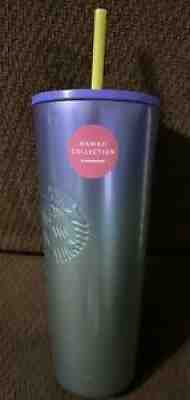 STARBUCKS HAWAII Metal Tumbler Cold Cup Straw 16oz BLUE OMBRE MERMAID *NEW* - Sold on eBay Aug 24, 2021 for $34.99