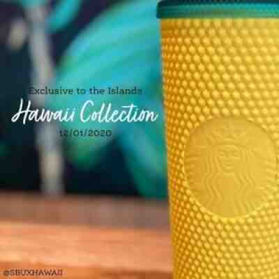 Starbucks Hawaii Edition 2020 Venti Pineapple Cup Tumbler Matte Studded 24oz - Sold on eBay Aug 26, 2021 for $34.49