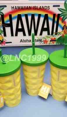 Starbucks Hawaii PINEAPPLE Yellow 16oz Grande Metal Tumbler with Green Straw - Sold on eBay May 28, 2021 for $34.00