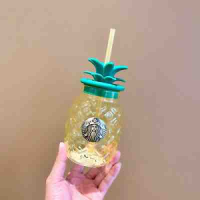 Starbucks Colorful Jungle Creative Cute Pineapple Shape Glass Drinking Straw NEW - Sold on eBay Aug 16, 2021 for $49.99