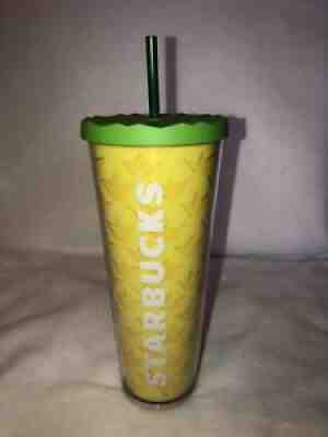 Starbucks Pineapple Design With Green Lid 24oz Tumbler - Sold on eBay Jul 28, 2021 for $45.00