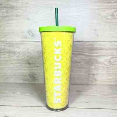 Starbucks 2014 Yellow Pineapple Cold Cup Tumbler Venti 24oz Green Lid, Straw - Sold on eBay Jul 01, 2021 for $39.99