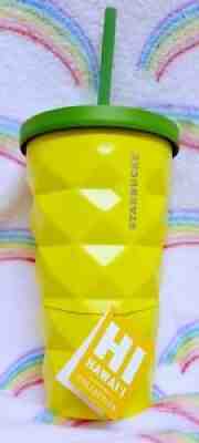 *FREE SILICONE BUMPER INCLUDED* 2021 Pineapple Starbucks 16 oz Metal Tumbler Cup - Sold on eBay Jun 09, 2021 for $38.95