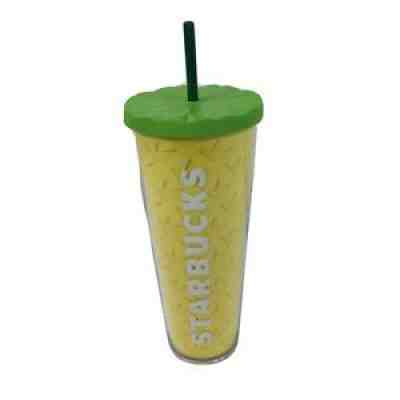 Starbucks 2014 Yellow Pineapple Cold Cup Tumbler Venti 24oz Green Lid, Straw - Sold on eBay Jul 26, 2021 for $35.97