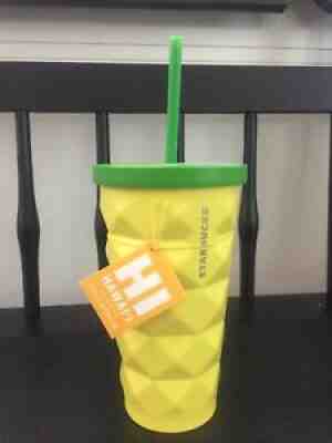 ð??® Stainless Steel Cold Cup Straw Tumbler 16oz Yellow PINEAPPLE Starbucks HAWAII - Sold on eBay Jun 01, 2021 for $27.50