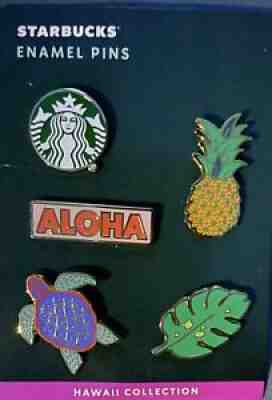STARBUCKS HAWAII COLLECTION Enamel Pins Aloha Turtle Pineapple Monstera - Sold on eBay Aug 01, 2021 for $21.95