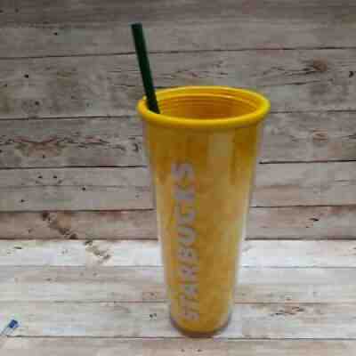 Starbucks 2014 Pineapple Cold Cup Tumbler Venti 24oz Green Lid Yellow NO LID - Sold on eBay May 29, 2021 for $17.99