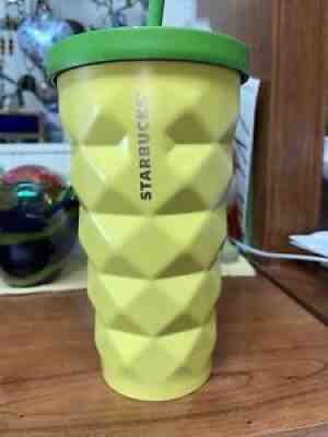 Starbucks Hawaii Pineapple Steel Cold Cup Tumbler With Straw 16oz Grande NWT - Sold on eBay Jul 05, 2021 for $15.50