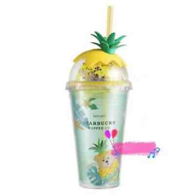 New Starbucks 2021 China Summer Pineapple Bear 16oz Plastic Straw Cup - Sold on eBay Jul 08, 2021 for $11.50