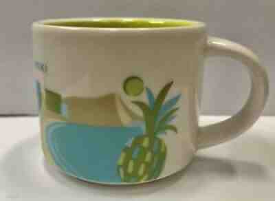 Mini Starbucks Coffee Mug You Are Here Waikiki Hawaii Pineapple Green - 2" tall - Sold on eBay Aug 23, 2021 for $9.86