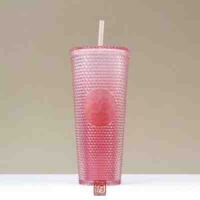 Starbucks China Peach pink glitter gradient studded straw cup 24Oz ON HAND - Sold on eBay Aug 11, 2021 for $42.00