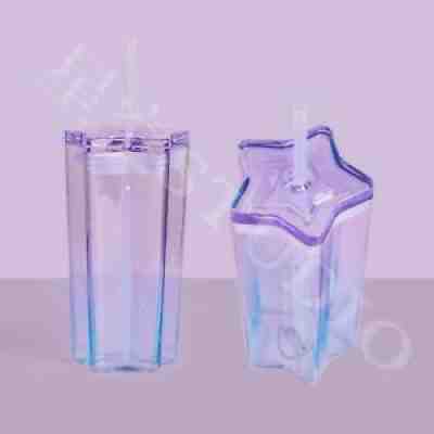 New 2021 China Starbucks Star Sky Pentagram Gradient 13oz Glass Straw Cup - Sold on eBay Jun 18, 2021 for $43.00