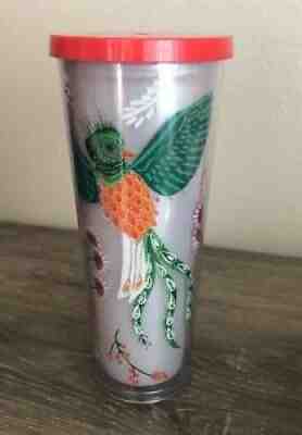 Starbucks Acrylic Quetzal Tumbler Bird Flowers Venti 24oz Red Lid No Straw Cup - Sold on eBay Jul 29, 2021 for $60.00