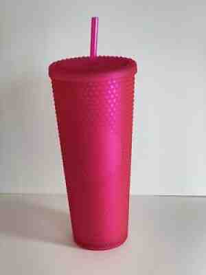 Starbucks Fall 2021 Neon Pink 24oz Studded Cold Cup - Sold on eBay Aug 07, 2021 for $177.50