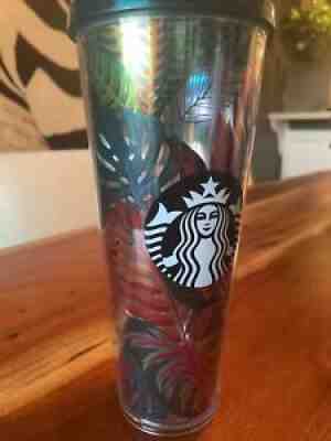 RARE Starbucks Metallic Tropical Leaves Tumbler Cold Cup 24oz Venti Tumbler 2017 - Sold on eBay Jun 28, 2021 for $40.00