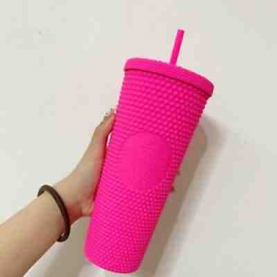 Starbucks 2021 China Matte Barbie Pink Bling Studded Tumbler Straw Cup 24oz - Sold on eBay Jul 16, 2021 for $50.00