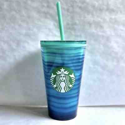 Starbucks Blue Wave Turquoise Summer Tumbler 16oz NEW 2021 - Sold on eBay Aug 10, 2021 for $14.00