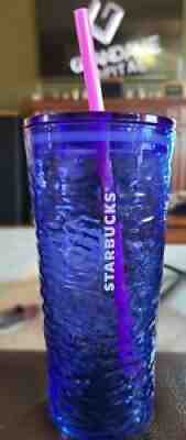 Starbucks Summer 2021 Blue Wave Glass 18 Oz Tumbler Very Good Condition Nice - Sold on eBay Aug 16, 2021 for $9.99