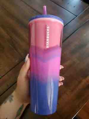 Starbucks Summer 2021 Color Wave (Pink Purple Blue) 24 oz Cold Cup (Tumbler) NEW - Sold on eBay Jul 24, 2021 for $16.50