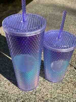 NWT Starbucks Blue Ombre Bling Studded Cold Cup Tumbler Set: 1 Venti & 1 Grande - Sold on eBay Jun 26, 2021 for $114.99
