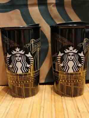 Starbucks Pennsylvania Bridge Ceramic Travel Double Wall Tumbler Black 12oz 1cup - Sold on eBay Aug 03, 2021 for $100.00