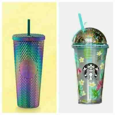1 Limited Starbucks Tumbler Studded Bling Crystal Oil Slick +Dome color Changing - Sold on eBay Jun 28, 2021 for $78.00