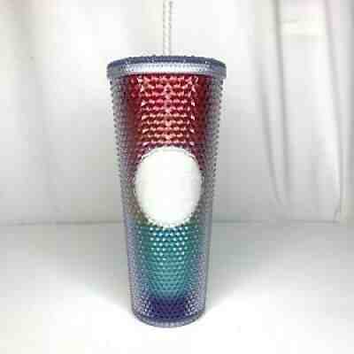 Starbucks 2020 Gay Pride Studded Cold Cup Tumbler With Straw Rainbow 24 Oz - Sold on eBay Jun 21, 2021 for $49.77