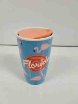 Starbucks PINK FLAMINGO FLORIDA TRAVELER MUG CERAMIC with LID NEW 2015 - Sold on eBay Aug 12, 2021 for $47.77