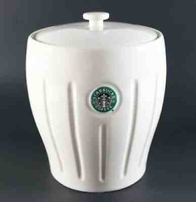 Vtg NOS New 2003 White STARBUCKS Ribbed Barista 1lb Coffee Cookie Canister Jar - Sold on eBay Jul 29, 2021 for $39.99