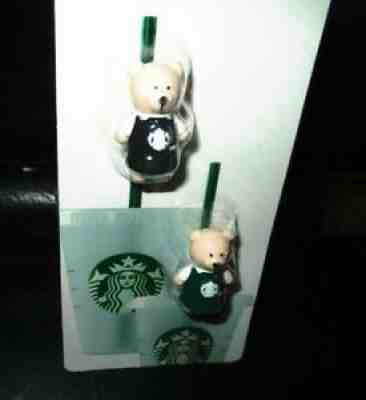 2020 Starbucks 1 pair GREEN APRON BEARISTA black apron STRAW CHARM BRAND NEW - Sold on eBay Aug 02, 2021 for $39.99