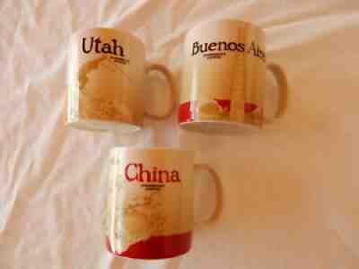 Set of THREE Starbucks Utah, Buenos Aires, China Global Icon Mugs - Sold on eBay Aug 21, 2021 for $99.95